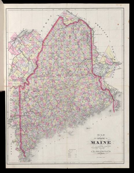 Map of the State of Maine compiled, drawn & published from official plans and actual surveys by J.H. Stuart & Co. South Paris, Me.