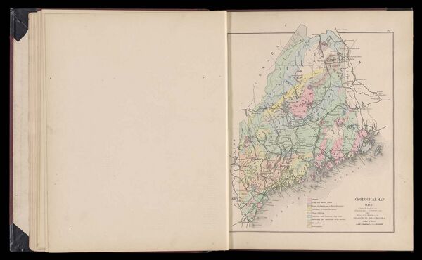 Geological Map of Maine. Colored to show the geological formations by Prof. C.H. Hitchcock geologist to the State of Maine Ph.D.