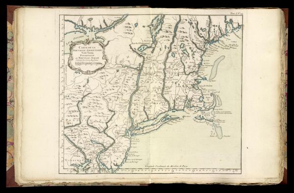 Carte de la Nouvelle Angleterre, New York, Pensilvanie, et Nouveau Jersay Suivant les Cartes Angloises