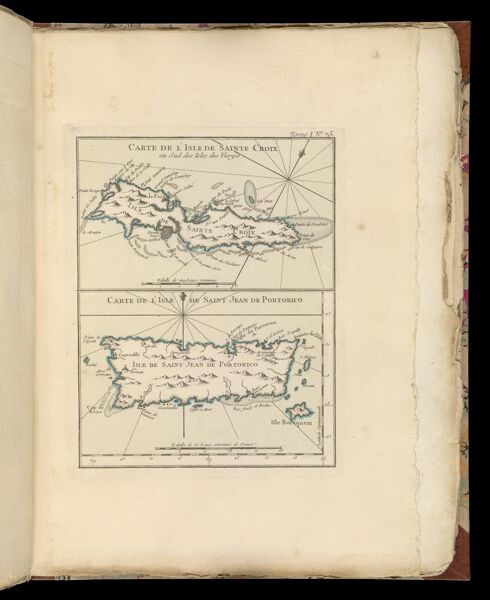 Carte de l'Isle de Sainte Croix au Sud de Isle des Vierges | Carte de l'Isle de Saint Jean de Portorico