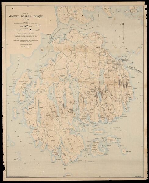 Map of Mount Desert Island, Maine