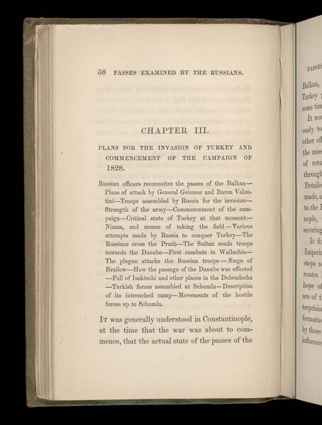 Chapter III. Plans for the invasion of Turkey and commencement of the campaign of 1828.
