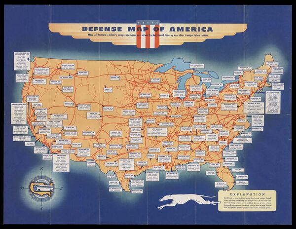 Defense map of America more of America's military camps and bases are served by Greyhound than by any other transportation system.