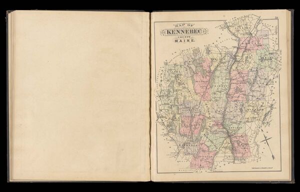 Map of Kennebec County Maine.