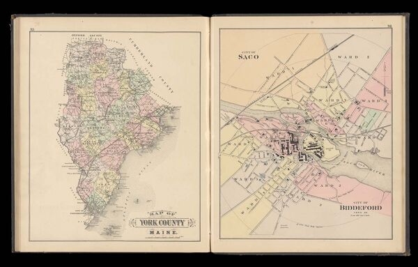 Map of York County Maine. / City of Saco, City of Biddeford York Co.