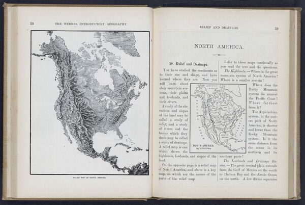 The Werner Introductory Geography / North America -- Reflief and Drainage