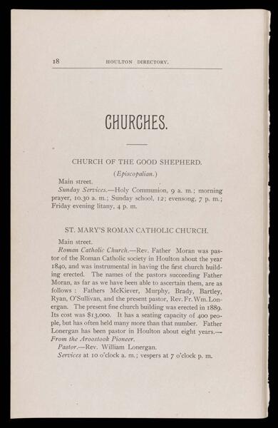 The Houlton Directory. Churches.