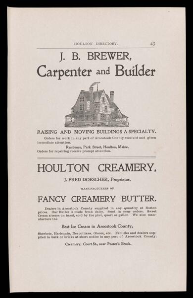 The Houlton Directory. Text (advertisement) page 27