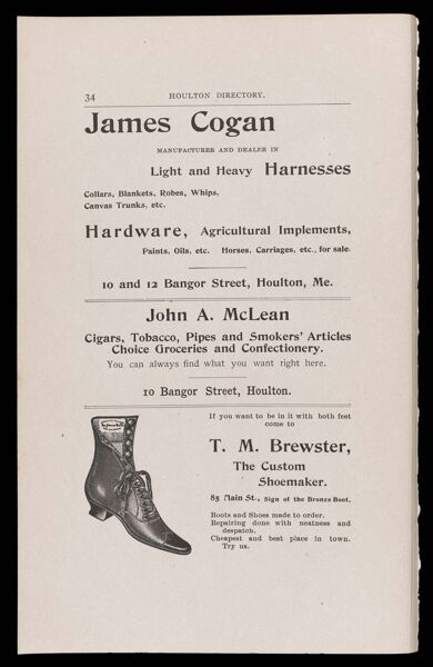 The Houlton Directory. Text (advertisement) page 23