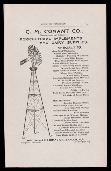 The Houlton Directory. Text (advertisement) page 29