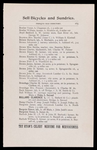 The Presque Isle Directory. Resident Directory.