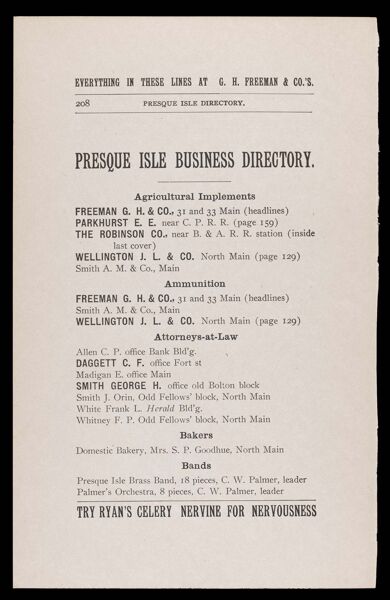 The Presque Isle Directory. Presque Isle Business Directory.