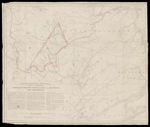 A Map of the company's tract of land in the province of New Brunswick: New Brunswick and Nova Scotia Land Company