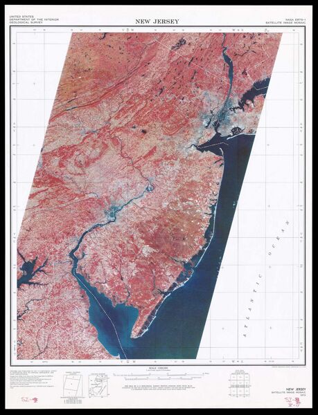 New Jersey, satellite image mosaic, 1972