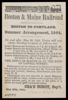 Table of Distances over the Boston & Maine Railroad