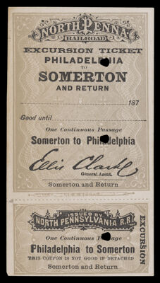 North Penna Railroad Philadelphia to Somerton and Return