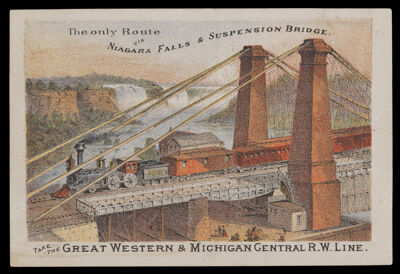 Take The Great Western & Michigan Central R.W. Line. The Only Route Via Niagara Falls & Suspension Bridge