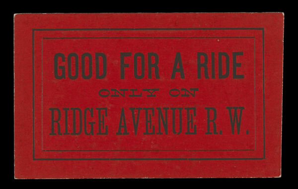 Good for a Ride Only on Ridge Avenue R. W.