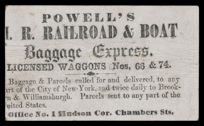Powell's I. R. Railroad and Boat Baggage Express