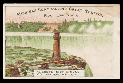 Michigan Central and Great Western Railways. Via Suspension Bridge & Niagara Fallls.