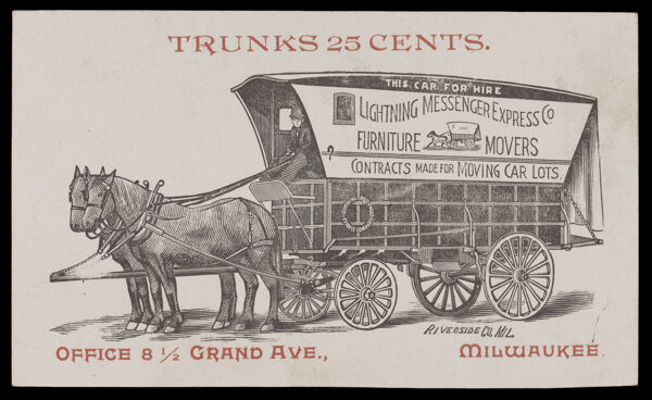 Lightning Messenger and Express Co. Trunks 25 cents.
