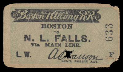 Boston & Albany R.R.Boston to N. L. Falls via Main Line