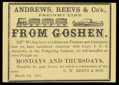 Andrews, Reeves & Co's., Freight Line from Goshen