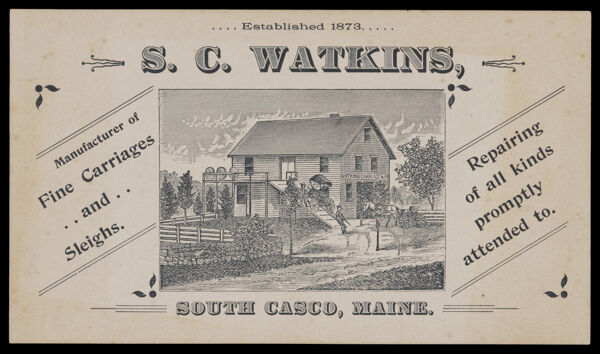S.C. Watkins, Manufacturer of Fine Carriages and Sleighs...
