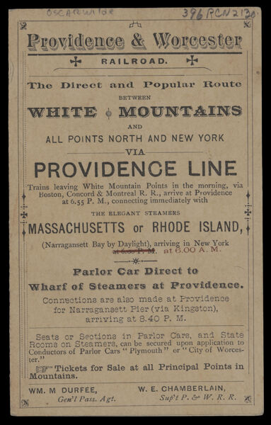 Providence and Worcester Railroad: Through the Beautiful Valley of the Blackstone