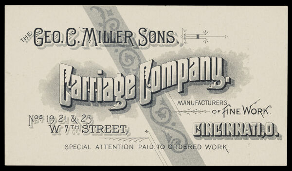 The Geo. C. Miller Sons Carriage Company: Manufacturers of Fine Work