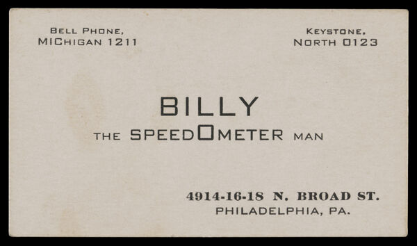 Billy the SpeedOMeter Man