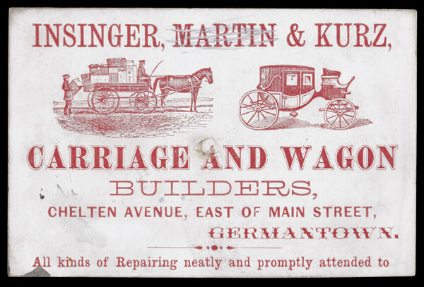 Insinger, Martin & Kurz, Carriage and Wagon Builders