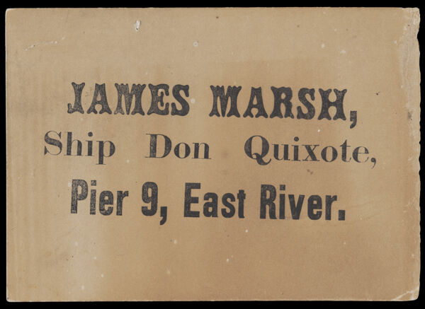 James Marsh, Ship Don Quixote, Pier 9, East river