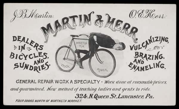 Martin & Herr, Dealers in Bicycles, and Sundries