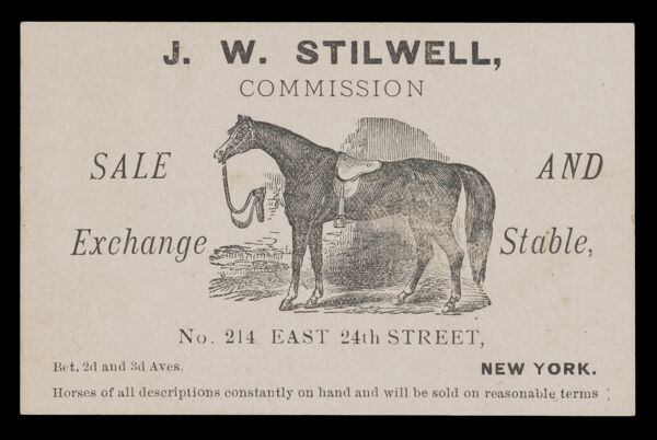 J. W. Stilwell, Commission Sale and Exchange Stable
