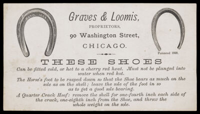 Graves & Loomis, Propieters, 90 Washington Street, Chicago. These Shoes . . .