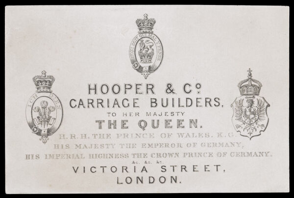 Hooper & Co. Carriage Builders, To Her Majesty the Queen.