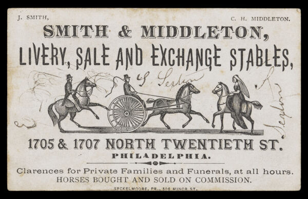 Sith & Middleton, Livery, Sale and Exchange Stables