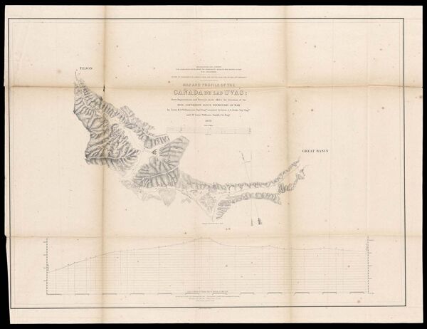 Tejon to Great Basin - Cañada de las Uvas Chart  California - Survey for Railroad Route from Mississippi River to the Pacific Ocean - Commissioned by Jefferson Davis