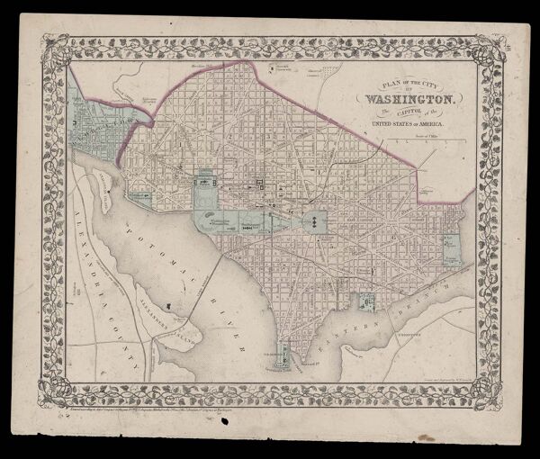Plan of the City of Washington. The Capital of the United States of America. / Plan of Baltimore. [on verso]