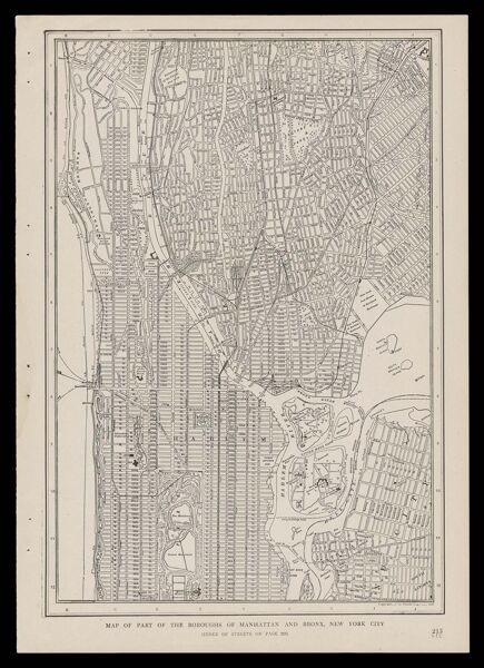 Map of the Boroughs of Manhattan and Bronx, New York City