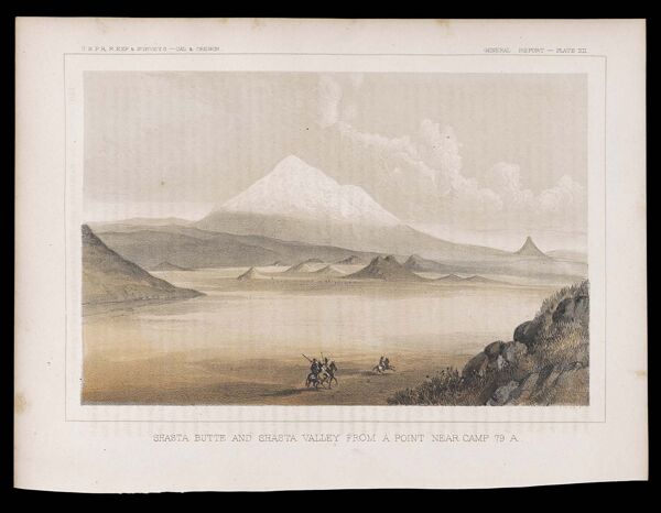 General Report -- Plate XII.  Shasta Butte and Shasta Valley from a Point near Camp 79A.
