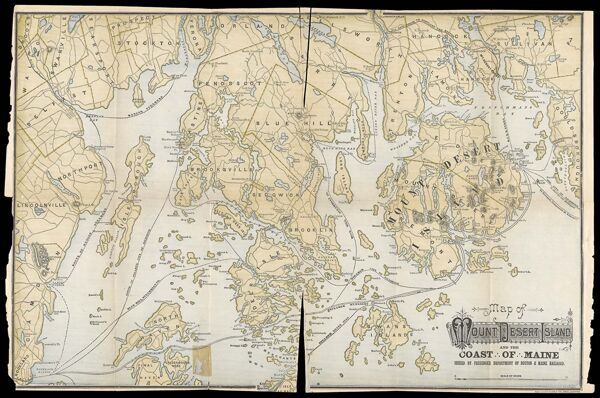 Map of Mount Desert Island and the coast of Maine