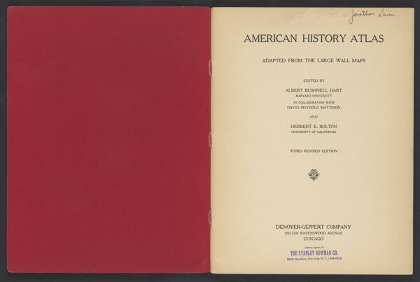 American history atlas, adapted from the large wall maps [title page]