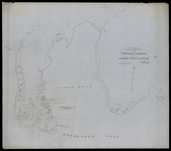 Plan showing lands and buildings of the Kineo Company at Kineo Point, Maine