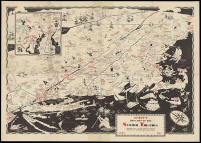 Stage's Own Map of the Summer Theatres whereon are located most of summer Broadway's hundred odd show signs.