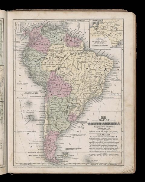Map of South America / Map of the isthmus of Darien showing the route of the railroad from Aspinwall to Panama