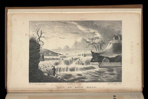 View of Saco Falls taken April 25, 1829