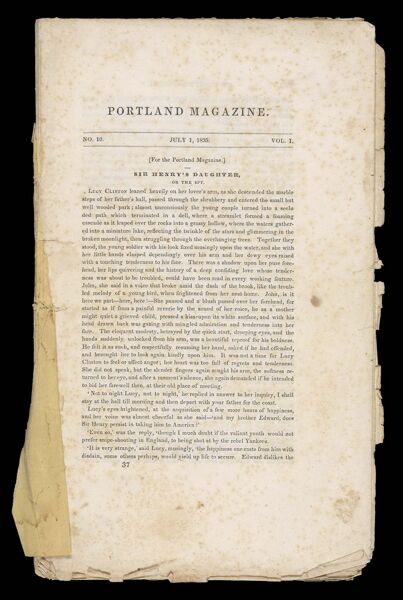 Portland Magazine. Vol. 1, No. 10. July 1, 1835. Pages 290 - 320 [front cover]