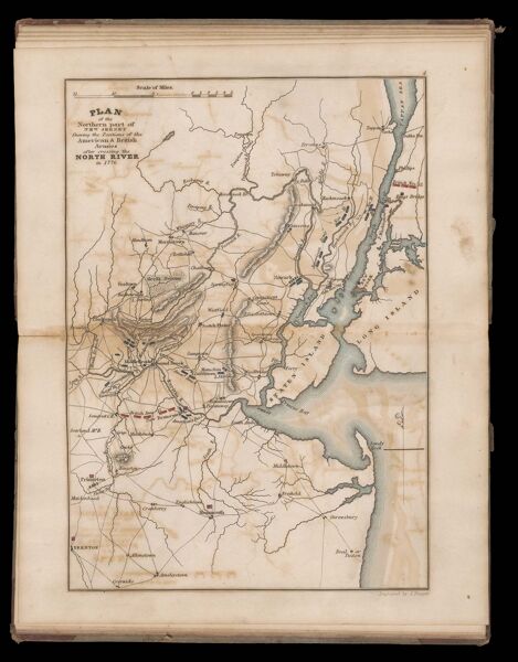 Plan of the Northern part of New Jersey shewing the positions of the American & British armies after crossing the North River in 1776